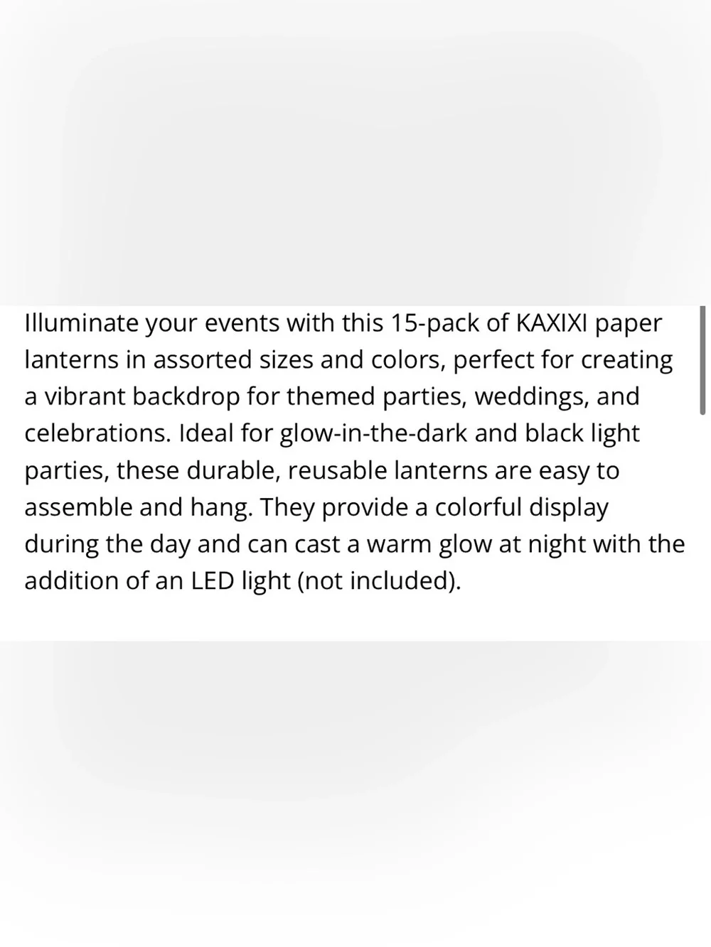 NEON GLOW-in-the-DARK Paper Lanterns 15pcs